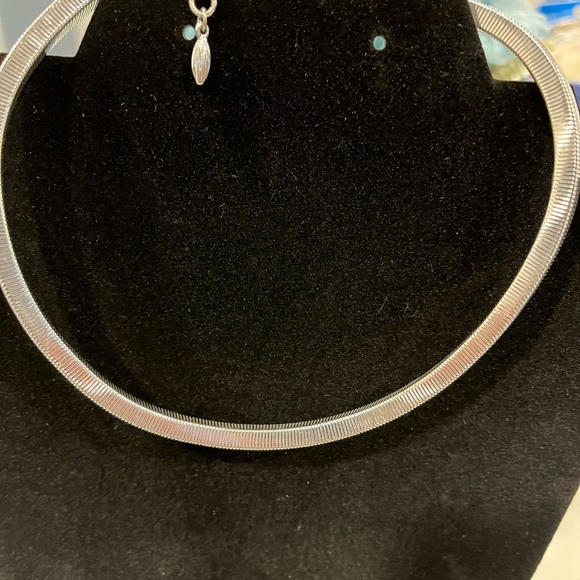 Monet Silver Herringbone Necklace - Picture 1 of 5